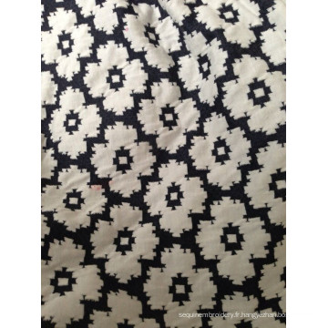 Tissu jersey jacquard double face en coton spandex